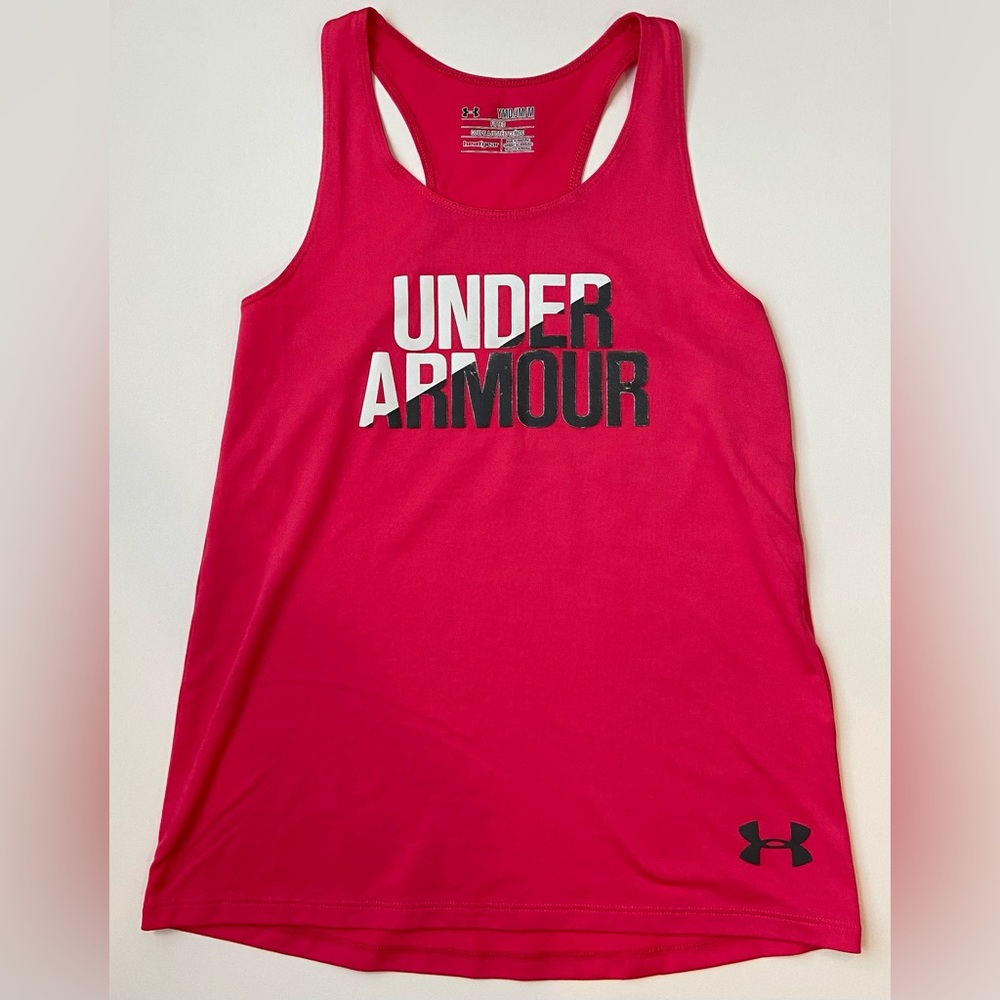 Kids under armor pink tank top size M